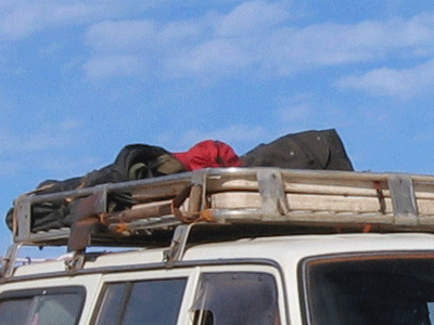 Grey nomads, roof rack