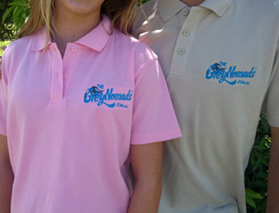 Grey nomad polo shirst