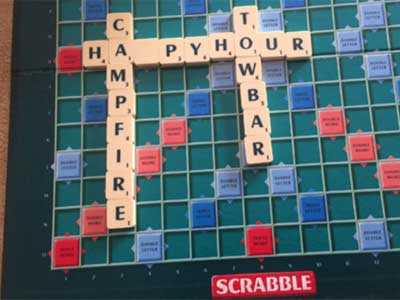 Grey nomads play board games on the Big Lap