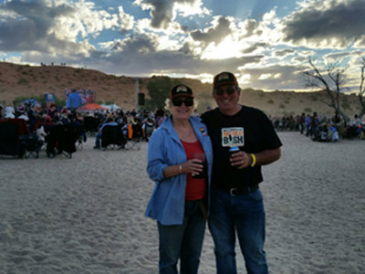 Grey nomads working on the road