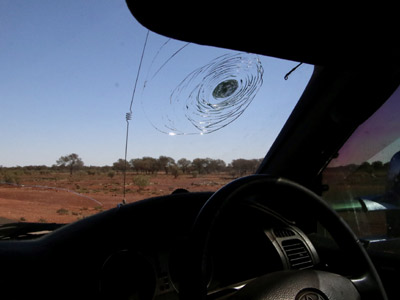 Grey nomads pick up windscreen chip