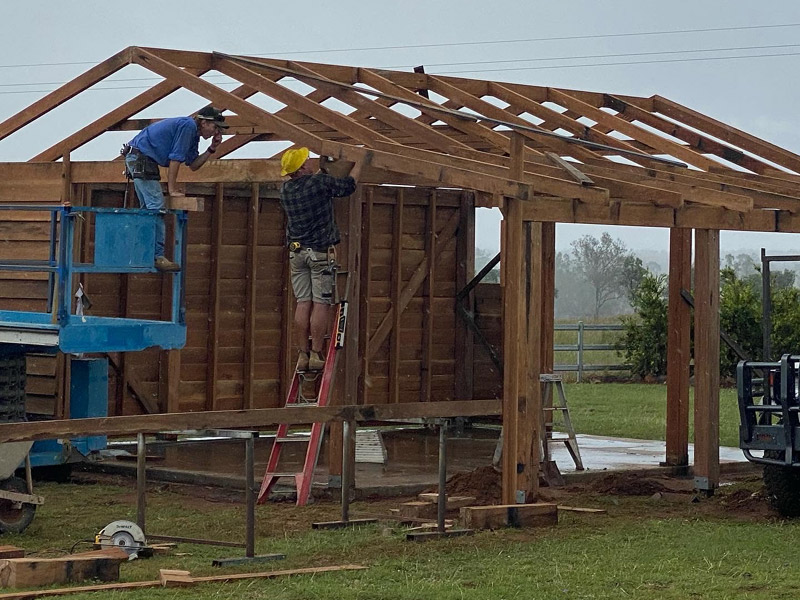 grey nomads build a shed