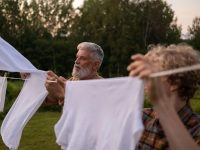 washing line in caravan park