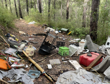 Litter at national park campsite