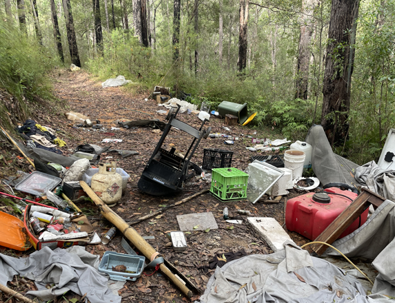 Litter at national park campsite